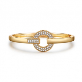 European and american minimalist gold bracelet wild safe buckle diamond bracelet elegant and small lady jewelry alloy bracelet