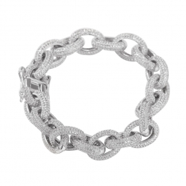 Hip hop cross chain o-chain zircon bracelet european and american trendy mens copper inlaid zircon bracelet street dance rap accessories