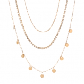 Ins simple trend european and american multi-layer diamond-studded chain necklace