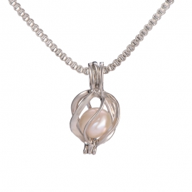 Aliexpress wish amazon hot sale cross-border e-commerce opening and closing hollow pearl cage pendant button-shaped egg-shaped necklace