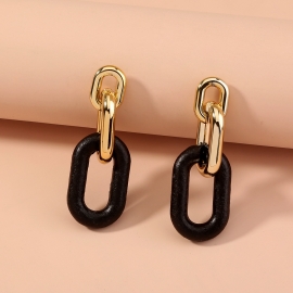 S925 silver needle europe and america long resin chain earrings europe and america cross-border trend color matching acrylic earrings jewelry