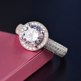 Elegant high quality fashion zircon s925 silver ring