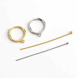 S925 sterling silver classic wild earrings diy sterling silver jewelry accessories closed round net red earrings earrings ear clips