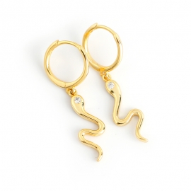 Light luxury fashion golden serpentine s925 sterling silver ear stud earrings earrings