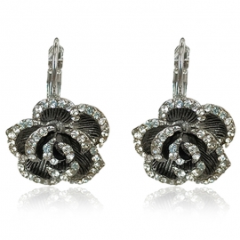 Bohemian antique silver-plated fashion earrings female jewelry european and american flower dripping earrings