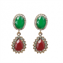New jewelry retro bohemian earrings female colorful drop-shaped earrings long european and american court style