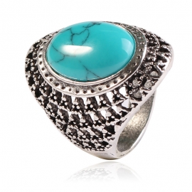 European and american popular jewelry retro fashion mens ring hot oval turquoise index finger ring