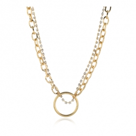 European and american personality fashion jewelry circle necklace metal circle necklace