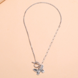 European and american ins personality trend niche design metal necklace fashion retro simple hip hop butterfly clavicle necklace