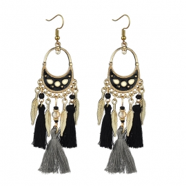 Foreign trade explosion earrings bohemian tassel earrings european and american exaggerated retro handmade oil drop earrings jewelry