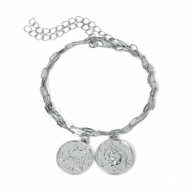 European and american cross-border jewelry retro coin embossed head jewelry womens simple multi-layer alloy creative personality bracelet