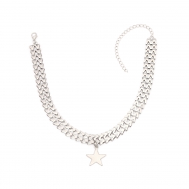 European and american cross-border jewelry, punk exaggerated personality item, letter chain, five-pointed star pendant, necklace, necklace