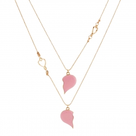 European and american simple and versatile sweet pink dripping nectarine heart womens short necklace clavicle chain