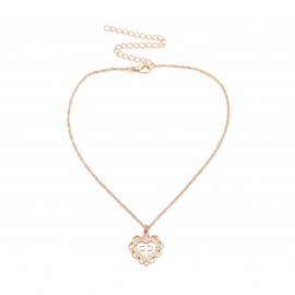 European and american cross-border jewelry, retro, simple and individual, all-match item, alloy peach heart temperament, cross pendant necklace