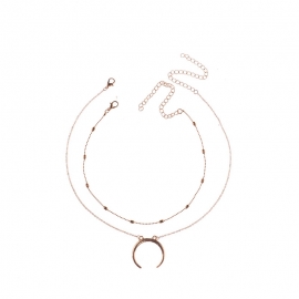 European and american cross-border jewelry, retro exaggeration, street style fashion items, alloy meniscus pendant clavicle necklace