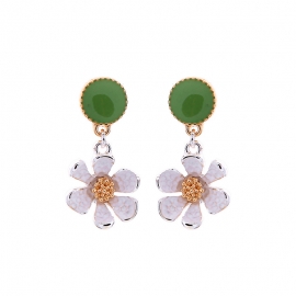 S925 silver needle earrings european and american temperament wild earrings sen simple flower net red earrings new