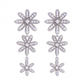 S925 silver needle flower earrings female simple wild korean temperament small earrings
