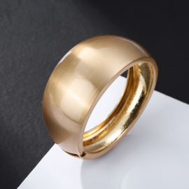 European and american fashion jewelry exaggerated wide-sided drum-shaped frosted ladies gold-plated bracelet thickened alloy bracelet