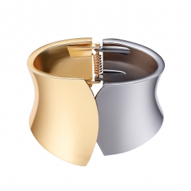 European and american jewelry new bracelet jewelry popular big-name two-color stitching asymmetrical alloy bracelet