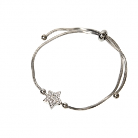 Japan and south korea simple sweet fresh student personality wild five-pointed star full of diamonds exquisite snake chain adjustable bracelet wholesale