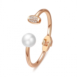 New pearl bracelet ladies fashion retro alloy bracelet korean temperament open bracelet gold-plated jewelry cross-border