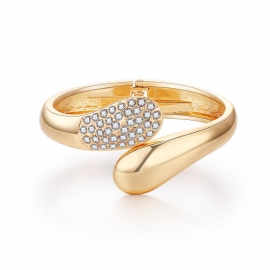 European and american minimalist bracelets, scenery, unilateral diamond bracelets, new ladies closed gold-plated bracelets, hot sale in foreign trade