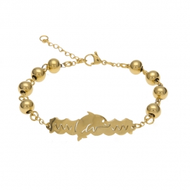 New stainless steel color-preserving electroplating dolphin accessories rosary bracelet female jewelry