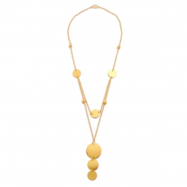 Cross-border hot-selling jewelry in europe and the united states, fashion and personality style geometric disc pendant double necklace