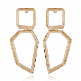 Amazon creative cross-border new product geometric acrylic earrings european and american style exaggerated alloy polygon big-name earrings