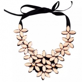 Japan and south korea retro exaggerated necklace women fashion flower collar all-match item accessories non-woven fabric diamond fake collar accessories