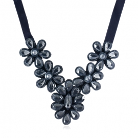 European and american fashion high-end ball necklace, rope flannel with diamonds, all-match clothing accessories, flower accessories, explosive products