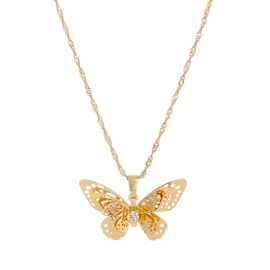 Net celebrity ins explosion models simple and versatile original design multilayer hollow butterfly pendant necklace clavicle necklace