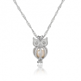 New  hot sale hollow owl natural freshwater oyster pearl pendant fashion personality animal necklace female