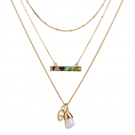 European and american fashion personality long natural abalone shell necklace female ins simple and versatile multi-layer pendant chain accessories