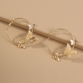 European and american fashion simple ins wind earrings super fairy temperament wild metal butterfly earrings earrings cold wind earrings