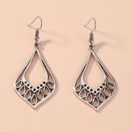 Cross-border hot style simple retro wild antique silver earrings accessories european and american jewelry source manufacturers spot wholesale