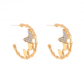 European and american fashion cross-border hot-selling jewelry c-shaped diamond-studded multi-butterfly wild niche design earrings earrings earrings