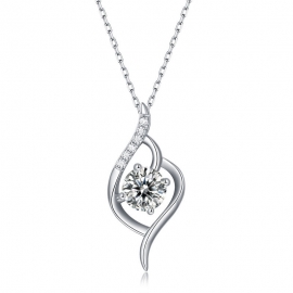 Sterling silver mosang diamond necklace pendant clavicle chain s925 silver necklace and moissanite pendant