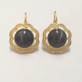 Bohemian antique silver-plated fashion earrings female jewelry european and american tree leaf tassel pendant round earrings