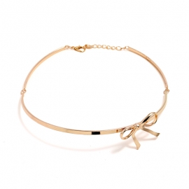 Simple short clavicle personality neck accessories japan and south korea fashion metal butterfly combined with gold single-layer necklace