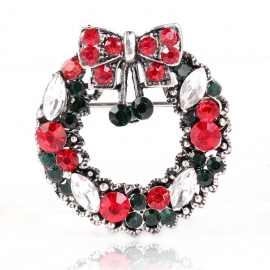 Creative christmas wreath decoration brooch