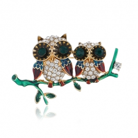 Two cute and small oil dripping owl brooches for men and women, the same brooch brooch accessories