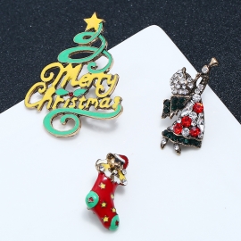 Christmas gift christmas tree thorn horse needle corsage 3-piece christmas set