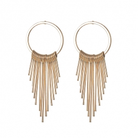 European and american new fashion earrings female temperament tassel temperament simple long retro exaggerated geometric earrings female