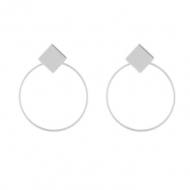 European and american fashion simple new geometric round earrings metal big circle earrings earrings factory direct sales