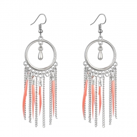 European and american round long chain tassel earrings bohemian ethnic style earrings earrings