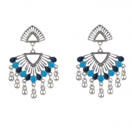 Bohemia cross-border hot sale peacock screen dripping oil personality exaggerated indian style earrings