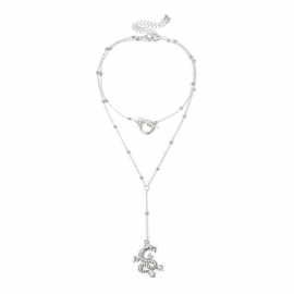 European and american cross-border jewelry, simple ot buckle ins fashion item, female personality embossed dragon-shaped micro-inlaid multilayer necklace