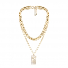 European and american cross-border jewelry niche thick chain ins cold wind necklace micro-inlaid zircon dragon-shaped combination creative necklace