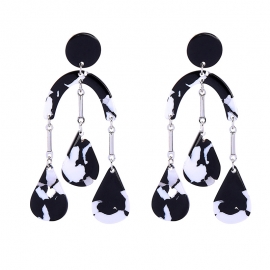 Geometric acrylic board drop pendant earrings female european and american style banquet earrings